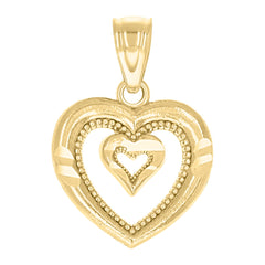 10kt Yellow Gold Womens 2 Double Two Heart Charm Pendant