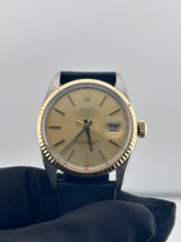Rolex Datejust 36 Champagne Stick Dial on Generic Black Leather Band Ref. 16013