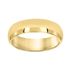 14Kt Yellow Gold Unisex Dome Polished Comfort-Fit 5Mm-Size 6 Wedding Engagement Band Ring