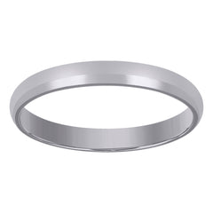 14Kt White Gold Unisex Dome Polished Comfort-Fit 3Mm-Size 9 Wedding Engagement Band Ring