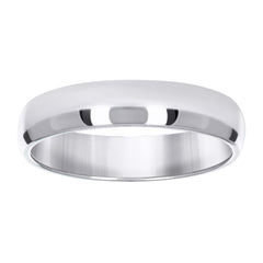 14Kt White Gold Unisex Dome Polished Comfort-Fit 5Mm-Size 12 Wedding Engagement Band Ring