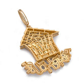 10k Gold 6CTW Natural Baguette/Round Diamond Trap House Pendant Charm 18.6g