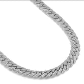 10MM 925 Sterling Silver 22.85CTW Lab Diamond Snake Cuban Link Chain 22" 101.1gms Mens Necklace