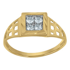 10kt Two-Tone Gold Cubic-Zirconia Allah Religious Charm Pendant