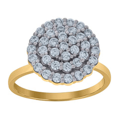 10kt Two-Tone Gold Cubic Zirconia Angel Wings Ankh Religious Charm Pendant