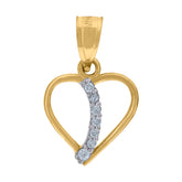 10kt Gold Tri-Color Cubic-Zirconia Womens Guadalupe Mary Religious Charm Pendant