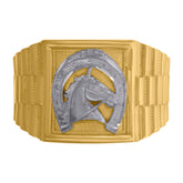 10kt Two-Tone Gold Mens Cubic Zirconia Jesus Religious Charm Pendant