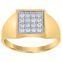 10kt Two-Tone Gold CZ Womens Double Hearts Engagement Ring