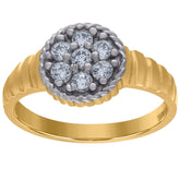 10kt Tri-Color Gold Womens Diamond-Cut Fashion Link Bracelet Size 7.5 Inches