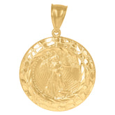 10kt Yellow Gold Mens Cubic Zirconia Dollar Sign Charm Pendant