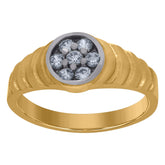 10kt Tri-Color Gold Womens Diamond-Cut Fashion Link Bracelet Size 7.5 Inches