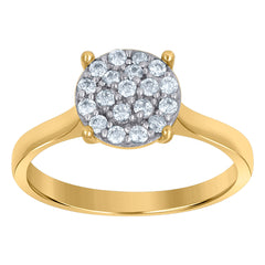 10kt Two-Tone Gold Cubic Zirconia Angel Wings Cross Religious Charm Pendant