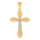 10kt Gold Tri-Color Diamond-Cut Womens 15 Anos Quinceanera Charm Pendant