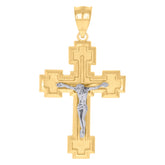 10kt Yellow Gold Mens Dripping Cross Religious Charm Pendant