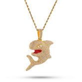 Mens Shark 5CTW Natural Diamond 10k Gold Pendant Charm 18.2gms