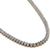 3.1MM 10k Yellow Gold 2CTW Natural Diamond Illusion Set Tennis Chain 20" Men Women Necklace 22.5gm