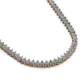 3.1MM 10k Yellow Gold 2CTW Natural Diamond Illusion Set Tennis Chain 22" Mens Womens Necklace 25.8g