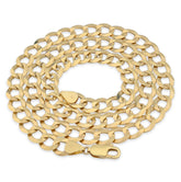 10k Yellow Gold Hollow Flat Cuban 1.5gms to 102.6gms Chain 2MM to 16.5MM Necklace 14" to 30"