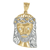 10kt Yellow Gold Diamond-Cut Mens Cross Religious Charm Pendant