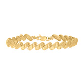 10Kt Yellow Gold Womens Link Bracelet Size 7 Inches