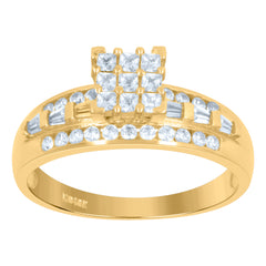 10kt Two-Tone Gold Mens Cubic Zirconia Dc Square Head Engagement Ring