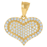 10kt Yellow Gold Womens Cubic-Zirconia Cross Religious Charm Pendant