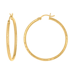 10kt Yellow Gold Womens Ultra Light Round Tube 2mm X 38mm Hinged Hoops Huggies