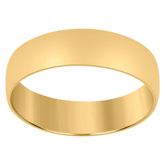 14Kt Yellow Gold Unisex Dome Polished Regular-Fit 6Mm-Size 10 Wedding Engagement Anniversary Band Ring