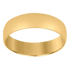 14Kt Yellow Gold Unisex Dome Polished Regular-Fit 6Mm-Size 11 Wedding Engagement Anniversary Band Ring