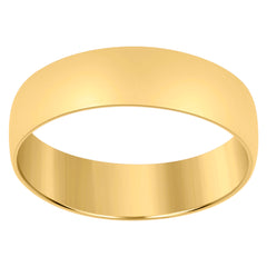 14Kt Yellow Gold Unisex Dome Polished Regular-Fit 6Mm-Size 13 Wedding Engagement Anniversary Band Ring