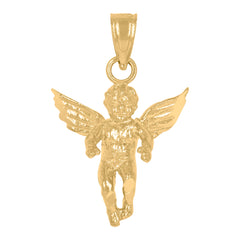 14Kt Yellow Gold Womens Flying Angel Religious Pendant Charm