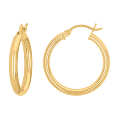 10kt Gold Womens 3mm X 25mm Hinged Hoops Huggies