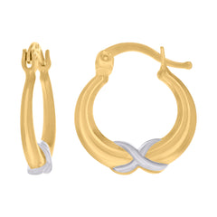 10kt Two-Tone Gold Womens Infinity Hoop Earrings