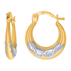 10kt Two-Tone Gold Womens Infinity Love Symbol Hoop Earrings
