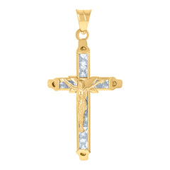 10kt Two-tone Gold Womens Cubic-Zirconia Bridal Engagement Ring