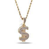 10k Gold 0.75CTW Natural Diamond "$" Pendant Mens Charm 4.8gms