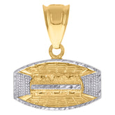 10kt Two-Tone Gold Mens Textured Zodiac Sign Leo Lion Head Charm Pendant