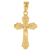 10kt Yellow Gold Unisex Diamond-Cut Initial Letter D Charm Pendant