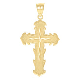10kt Yellow Gold Unisex Cubic-Zirconia Cross Religious Charm Pendant
