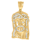 10kt Yellow Gold Diamond-Cut Mens Cross Religious Charm Pendant