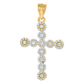 10kt Two-Tone Gold Womens Textured Last Supper Religious Round Stud Earrings