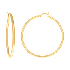 10kt Yellow Gold Womens Ultra Light Round Tube 2mmx37mm Hinged Hoops Huggies