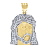 10kt Yellow Gold Diamond-Cut Mens Cross Religious Charm Pendant