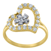 10kt Two-tone Gold Mens Cubic-Zirconia Cross Religious Charm Pendant