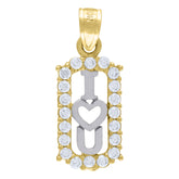 10kt Two-tone Gold Womens Cubic-Zirconia Fashion Link Bracelet Size 8 Inches