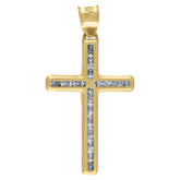 14Kt Yellow Gold Unisex Cz Latin Cross Religious Charm Pendant