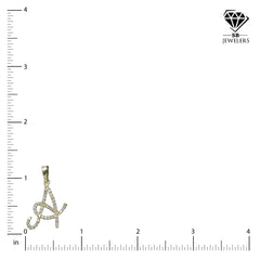 10K Yellow Gold Initial A Pendant 0.16 CTW Natural Diamond