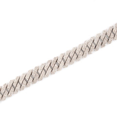 MEN'S SNAKE STYLE CUBAN DIAMOND BRACELET - 925 SILVER & 7.23 CTW