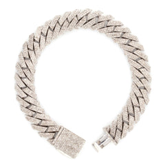MEN'S SNAKE STYLE CUBAN DIAMOND BRACELET - 925 SILVER & 7.23 CTW