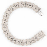 MEN'S CUBAN BAGUETTE DIAMOND BRACELET - 925 SILVER & 9.59 CTW